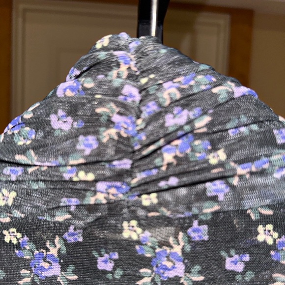 Free People Under It All Printed Mesh Bodysuit in Midnight Combo NEW - Picture 7 of 11